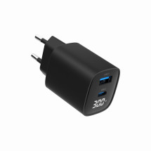 foto de CARGADOR RAPIDO USB GEMBIRD DE 2 PUERTOS Y 30 W, LCD, NEGRO