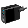 foto de CARGADOR RAPIDO USB GEMBIRD GAN DE 3 PUERTOS Y 30 W, LCD, NEGRO