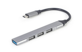foto de CONCENTRADOR GEMBIRD USB TIPO C - 4P (USB3 X 1 PUERTO, USB2 X 3 PUERTOS) SILVER