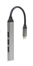 foto de CONCENTRADOR GEMBIRD USB TIPO C - 4P (USB3 X 1 PUERTO, USB2 X 3 PUERTOS) SILVER