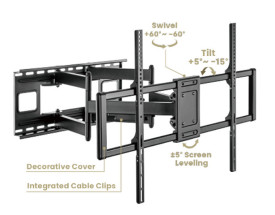 foto de SOPORTE DE PARED GEMBIRD PARA TV CON MOVIMIENTO COMPLETO, 60 - 120''