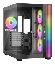 foto de CAJA BEQUIET LIGHT BASE 600 LX ATX 4 VENTX 140MM SIN FUENTE ARGB NEGRO