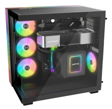 foto de CAJA BEQUIET LIGHT BASE 600 LX ATX 4 VENTX 140MM SIN FUENTE ARGB NEGRO