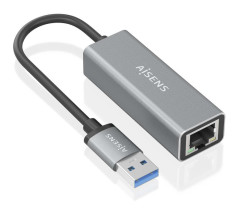 foto de CONVERSOR AISENS USB 3.0 A ETHERNET GIGABIT 10/100/1000 GRIS 15CM