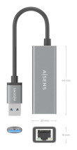 foto de CONVERSOR AISENS USB 3.0 A ETHERNET GIGABIT 10/100/1000 GRIS 15CM