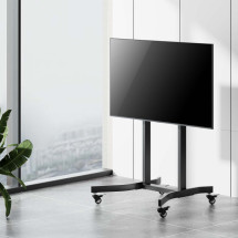 foto de SOPORTE AISENS SUELO MOTORIZADO RUEDAS PANTALLA 120KG 55-100 NEGRO