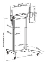 foto de SOPORTE AISENS SUELO MOTORIZADO RUEDAS PANTALLA 120KG 55-100 NEGRO