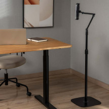 foto de SOPORTE AISENS SUELO UNIVERSAL AJUSTABLE (3 PIVOTES) TABLET NEGRO