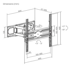 foto de SOPORTE AISENS PARED ECO GIRA INCLI NIVELA MONITOR 40KG 32-70 NEGRO
