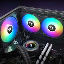 foto de VENTILADOR MAGNETICO DE CAJA THERMALTAKE CT120 EX ARGB 3XVENT NEGRO