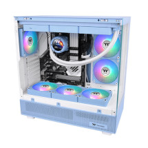 foto de VENTILADOR MAGNETICO DE CAJA THERMALTAKE CT120 EX ARGB 3XVENT AZUL HYDRANGEA
