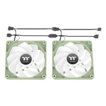 foto de VENTILADOR INVERSO CAJA THERMALTAKE CT120 ARGB 2XVENT VERDE MATCHA