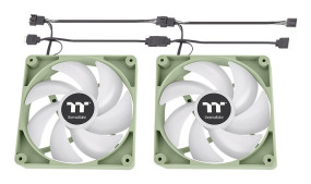foto de VENTILADOR CAJA THERMALTAKE CT120 ARGB 2XVENT VERDE MATCHA