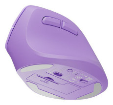 foto de RATON NATEC CRAKE 2 VERTICAL DIESTRO DUAL 2400 DPI LAVANDA BLUETOOTH PILAS