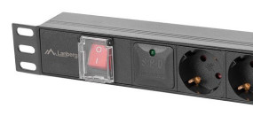 foto de REGLETA LANBERG 1U 16A RACK 19 5X SOCKET SCHUKO NEGRO 2M