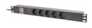 foto de REGLETA LANBERG 1U 16A RACK 19 5X SOCKET SCHUKO NEGRO 2M