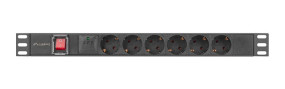 foto de REGLETA LANBERG 1U 16A RACK 19 6X SOCKET SCHUKO NEGRO 2M