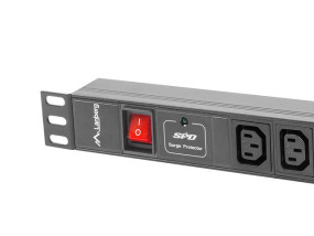 foto de REGLETA LANBERG 1U 16A RACK 19 8X SOCKET IEC C13 NEGRO 2M