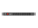 foto de REGLETA LANBERG 1U 16A RACK 19 8X SOCKET IEC C13 NEGRO 2M