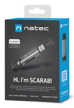 foto de LECTOR DE TARJETAS NATEC SCARAB 3 USB 3.1 GEN 1 USB-A + USB-C SD/MICRO SD