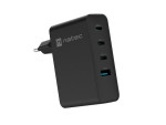 CARGADOR NATEC RIBERA GAN 100W 3XUSB-C + 1XUSB-A PD3.0 QC3.0 NEGRO