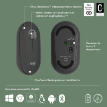 foto de RATON LOGITECH PEBBLE MOUSE M350S GRAFITO BLUETOOTH PILAS