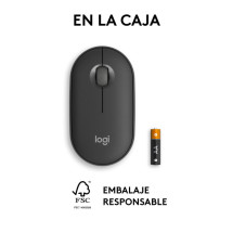 foto de RATON LOGITECH PEBBLE MOUSE M350S GRAFITO BLUETOOTH PILAS
