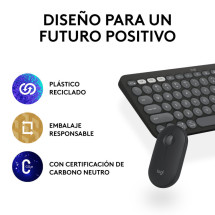 foto de COMBO TECLADO RATON LOGITECH QWERTY INALAMBRICO GRAFITO