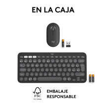 foto de COMBO TECLADO RATON LOGITECH QWERTY INALAMBRICO GRAFITO