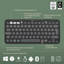 foto de COMBO TECLADO RATON LOGITECH QWERTY INALAMBRICO GRAFITO