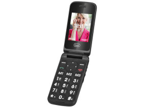 foto de TELEFONO TREVI FLEX PLUS 55 FLIP SENIOR PHONE DUAL SCREEN BLACK