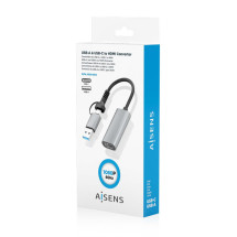 foto de CONVERSOR AISENS ALUMINIO USB-A/M+USB-C/M-HDMI/H 1080P@60HZ 15CM