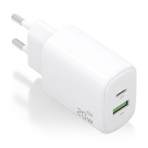 foto de CARGADOR AISENS GAN 20W, 1XUSB-C PD3.0, 1XUSB-A QC3.0, BLANCO
