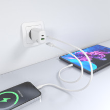 foto de CARGADOR AISENS GAN 20W, 1XUSB-C PD3.0, 1XUSB-A QC3.0, BLANCO