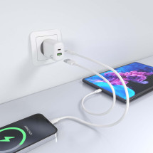 foto de CARGADOR AISENS GAN 25W, 1XUSB-C PD3.0, 1XUSB-A QC3.0, BLANCO