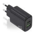 CARGADOR AISENS GAN 25W, 1XUSB-C PD3.0, 1XUSB-A QC3.0, NEGRO