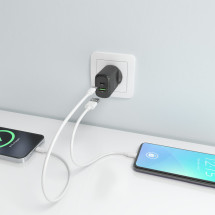 foto de CARGADOR AISENS GAN 25W, 1XUSB-C PD3.0, 1XUSB-A QC3.0, NEGRO