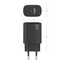 foto de CARGADOR AISENS GAN 25W, 1XUSB-C PD3.0, 1XUSB-A QC3.0, NEGRO