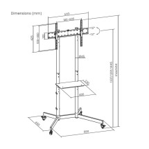 foto de SOPORTE SUELO AISENS RUEDA BANDEJA DVD MONITOR/TV 45KG 37-70 NEGRO
