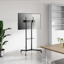 foto de SOPORTE SUELO AISENS RUEDA BANDEJA DVD MONITOR/TV 45KG 37-70 NEGRO
