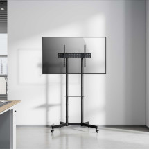 foto de SOPORTE SUELO AISENS RUEDA BANDEJA DVD MONITOR/TV 45KG 37-70 NEGRO