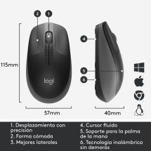 foto de RATON LOGITECH M190 NEGRO GRIS RF INALAMBRICO PILAS
