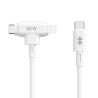 foto de HYPER SILICONE USB-C TO USB-C AND LIGHTNING HYBRID 60W CABLE - WHITE