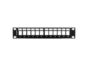 foto de PATCH PANEL LANBERG 12 PUERTOS 1U RACK 19-ORGANIZADOR MODULOS KEYSTONE NEGRO