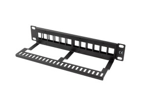foto de PATCH PANEL LANBERG 12 PUERTOS 1U RACK 19-ORGANIZADOR MODULOS KEYSTONE NEGRO