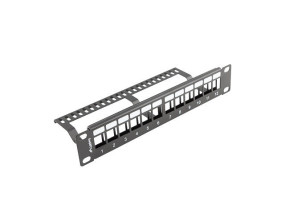 foto de PATCH PANEL LANBERG 12 PUERTOS 1U RACK 19-ORGANIZADOR MODULOS KEYSTONE NEGRO