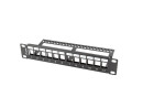 foto de PATCH PANEL LANBERG 12 PUERTOS 1U RACK 19-ORGANIZADOR MODULOS KEYSTONE NEGRO
