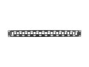foto de PATCH PANEL LANBERG 24PUERTOS 1U RACK 19 ESCALONADO ORGANIZADOR MOD KEYSTONE BK