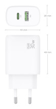 foto de CARGADOR AISENS GAN 30W, 1XUSB-C PD3.0 QC4.0, 1XUSB-A QC3.0, BLANCO