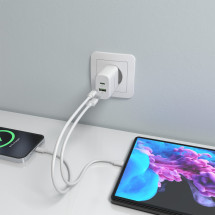 foto de CARGADOR AISENS GAN 30W, 1XUSB-C PD3.0 QC4.0, 1XUSB-A QC3.0, BLANCO